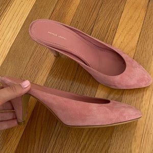 Mansur Gavriel Pink Suede Mules